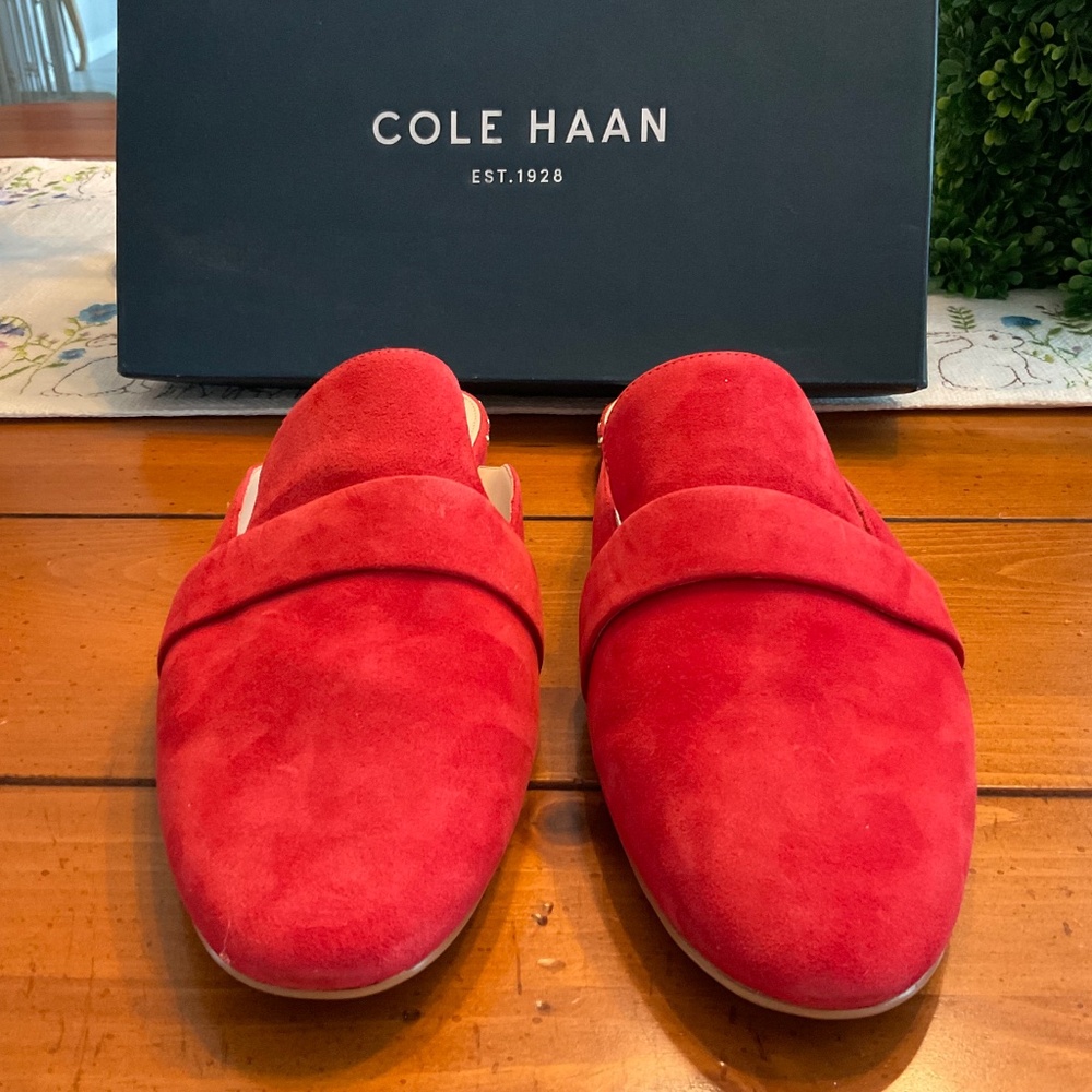 Cole Haan Red Suede Mule